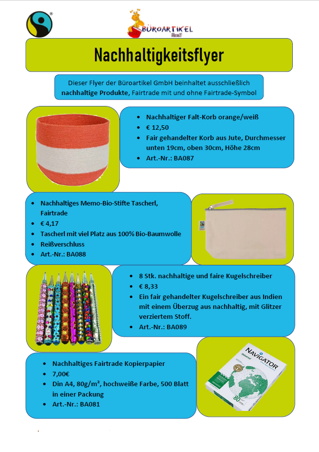 unser nachhaltiger Flyer vorne